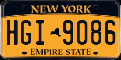 NY license plate HGI9086