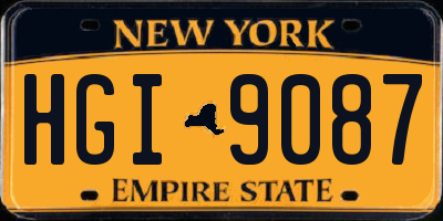 NY license plate HGI9087