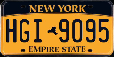 NY license plate HGI9095