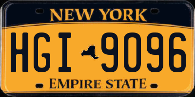 NY license plate HGI9096