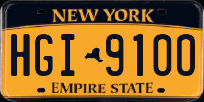 NY license plate HGI9100