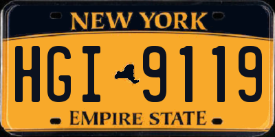 NY license plate HGI9119