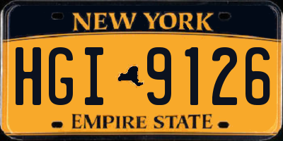 NY license plate HGI9126