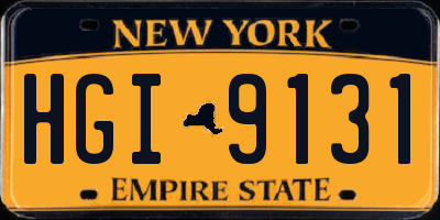 NY license plate HGI9131