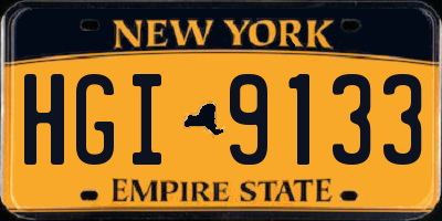 NY license plate HGI9133