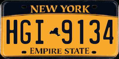 NY license plate HGI9134