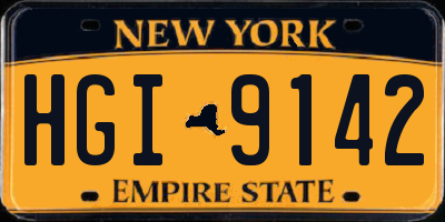 NY license plate HGI9142