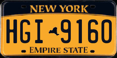 NY license plate HGI9160