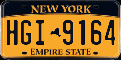 NY license plate HGI9164