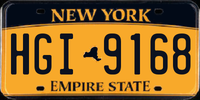 NY license plate HGI9168