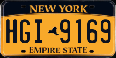 NY license plate HGI9169