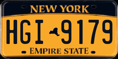 NY license plate HGI9179