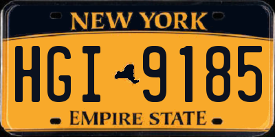 NY license plate HGI9185