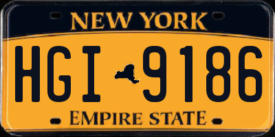 NY license plate HGI9186