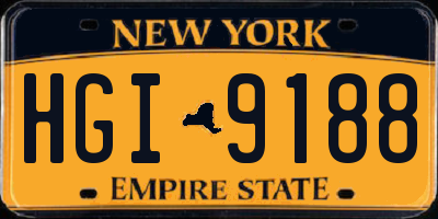 NY license plate HGI9188