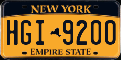 NY license plate HGI9200