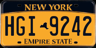 NY license plate HGI9242