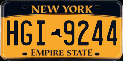 NY license plate HGI9244
