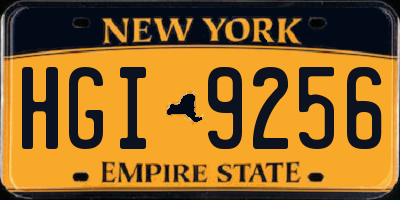 NY license plate HGI9256