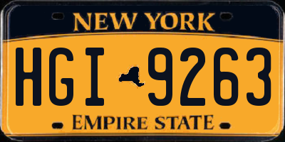 NY license plate HGI9263