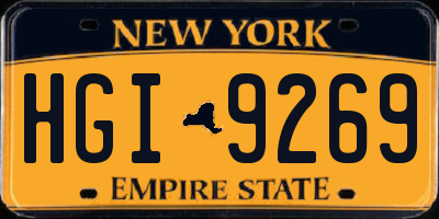 NY license plate HGI9269