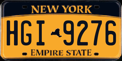 NY license plate HGI9276