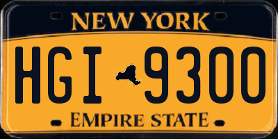 NY license plate HGI9300