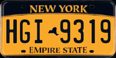 NY license plate HGI9319