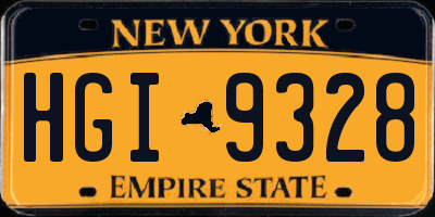 NY license plate HGI9328
