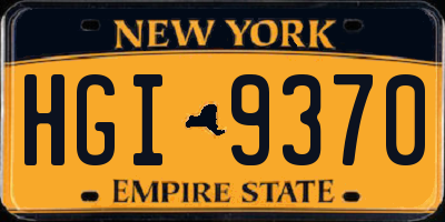 NY license plate HGI9370