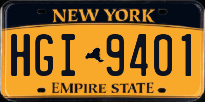 NY license plate HGI9401