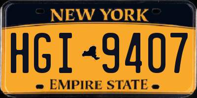 NY license plate HGI9407