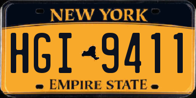 NY license plate HGI9411