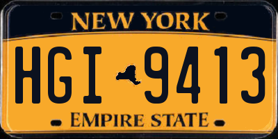 NY license plate HGI9413
