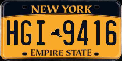NY license plate HGI9416