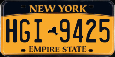 NY license plate HGI9425