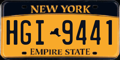 NY license plate HGI9441