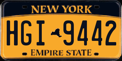 NY license plate HGI9442