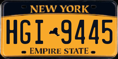 NY license plate HGI9445