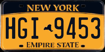 NY license plate HGI9453