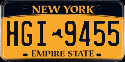 NY license plate HGI9455