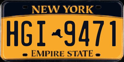 NY license plate HGI9471
