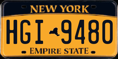 NY license plate HGI9480