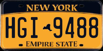 NY license plate HGI9488