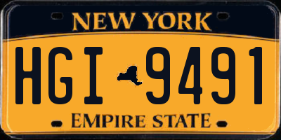NY license plate HGI9491