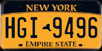 NY license plate HGI9496