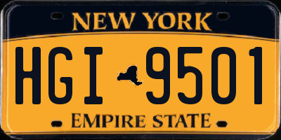 NY license plate HGI9501