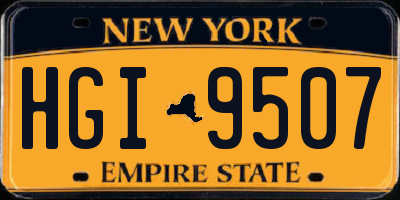 NY license plate HGI9507