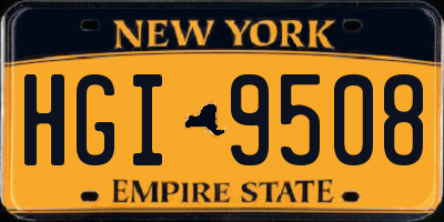 NY license plate HGI9508