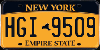 NY license plate HGI9509